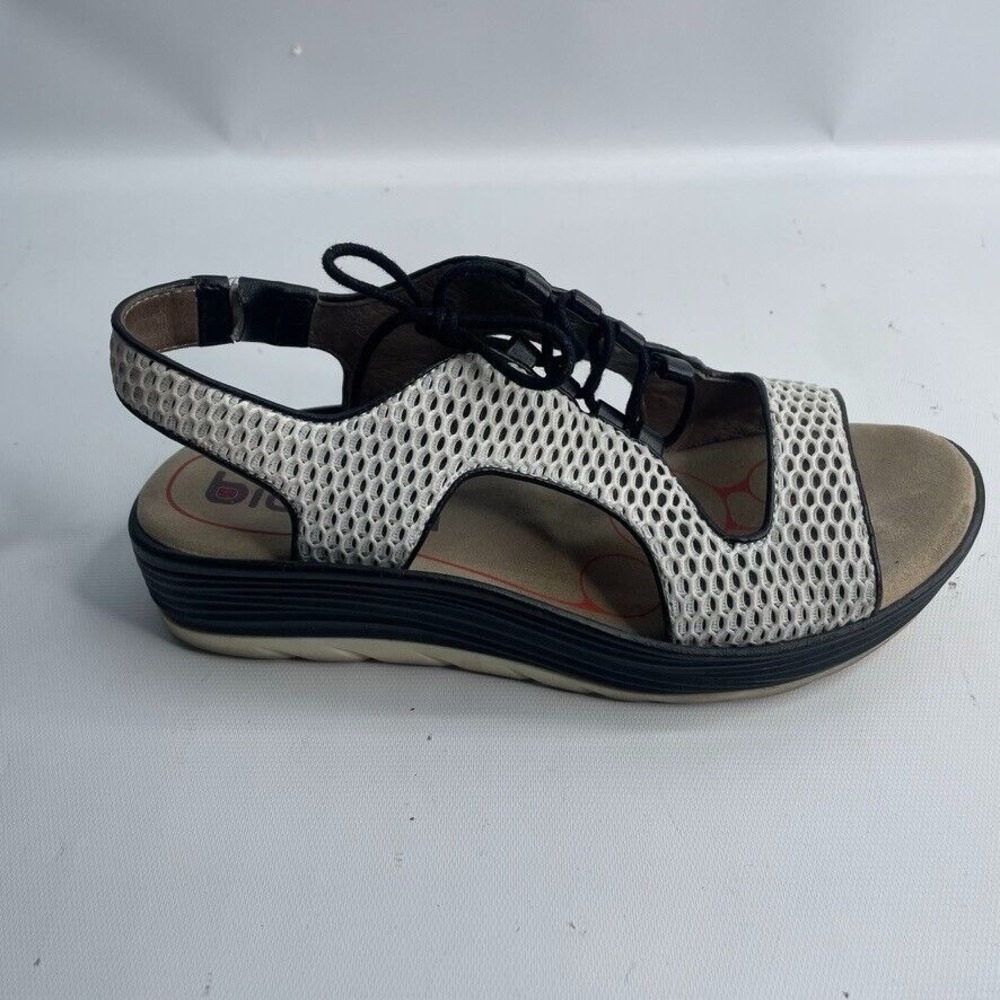 Bionica Women's 6M Synthetic Leather Slip-On Wedge Strappy Slingback‎ Sandal